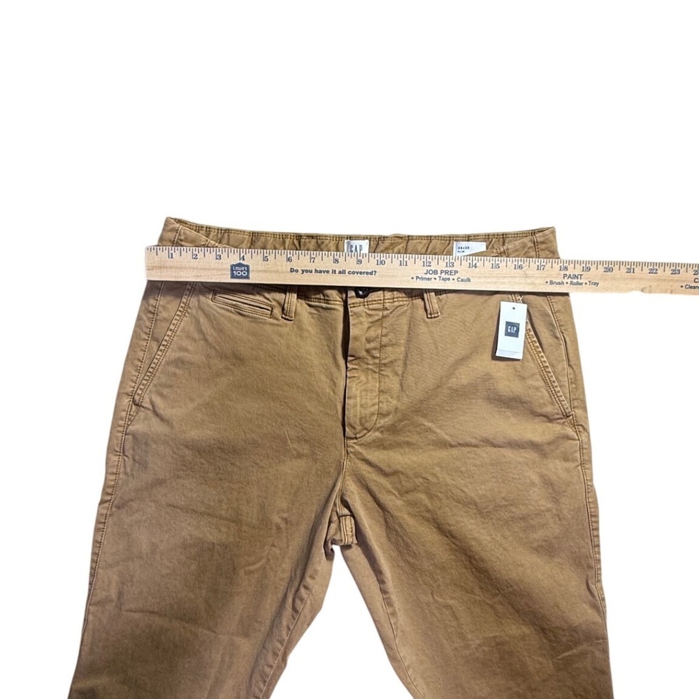 Gap For Good Mens Slim Fit Chinos Tan Khaki Casual Pants 34x30 NEW - Picture 8 of 8